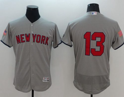 Yankees #13 Alex Rodriguez Grey Fashion Stars & Stripes Flexbase Authentic Stitched MLB Jersey